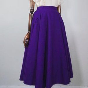 Wool INDIGO Full Circle Skirt with Pockets